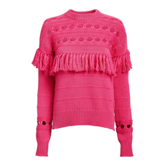 Jonathan Simkhai Sweaters - Jonathan Simkhai Chunky Tassel Sweater in Hot Pink